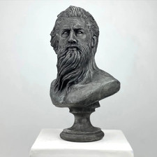 Scultura in marmo Poseidone fatta a mano, grande statua del dio della...