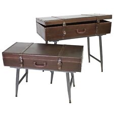 TAVOLO CONSOLLE ANTICO VALIGIA 80 cm L. STILE COLONIALE TAVOLINO TAVOLINO