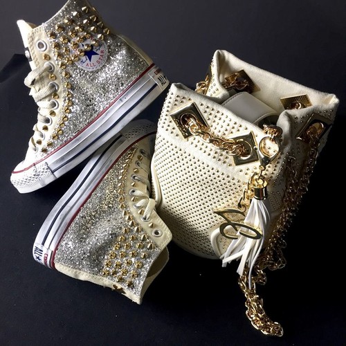 Converse beige personalizzate - converse,
