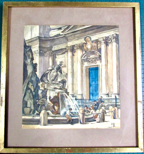Piazza navona roma acquerello - navona,