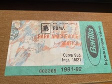 Biglietto Roma-Benfica partita amichevole 1991 (spagna,italia,belgio,germania,Portogallo)