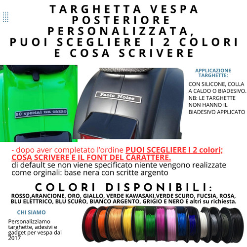 Targhetta posteriore vespa - targhetta,