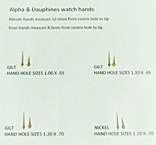 Alpha dauphines watch hands - alpha,