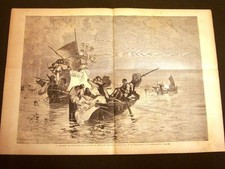 Stampa enorme Ritorno da Feste di Piedigrotta Quadro di Edoardo Dalbono del 1886