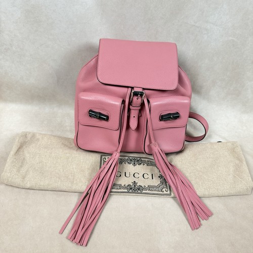 Gucci pink leather bamboo - pink,