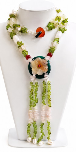 Collana artigianale calcedonio - collana,