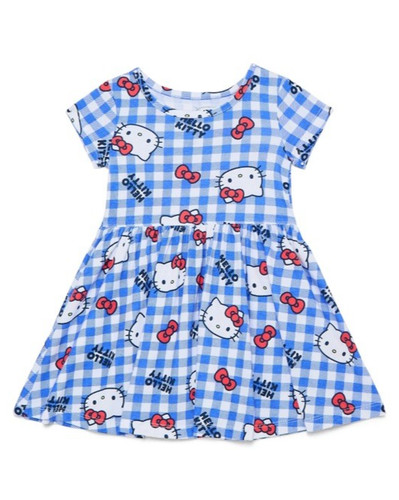 Abito gingham blu bambina con - gingham,