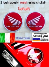2 HONDA Adesivi ROSSO/CROMO 3M Cm 6 Acrilico Resinati scritta stemma logo MOTO3D