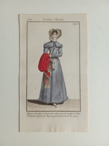 Incisione moda 1821 costumes - incisione,