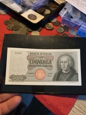 BANCONOTA LIRE 5000 COLOMBO I TIPO 4 1 68 Leggera Decentratura Stampa Num. Bassi