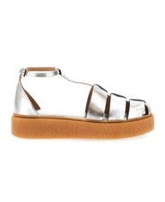 ?Sandali MAX MARA ?In Pelle Fibbia Leather Sandals EU39_US8 Silver  Gumc