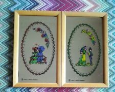 COPPIA SET 2 SPECCHI RIGHETTI PROD. PAT 79  VINTAGE AMORE FIDANZATINI AMORINI