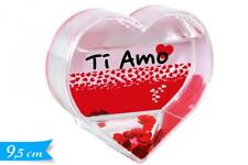 PALLA DI NEVE CON FOTO DI CUORE CON NEVE E CUORI REGALO FIDANZATO SAN VALENTINO