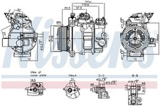Compressore climatizzatore aria condizionata NISSENS 890793 7SBH17C PAG 46 YF R1234yf
