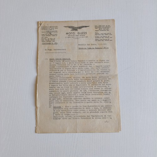 1959 moto guzzi ufficio - moto,