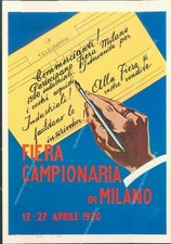 r392 cartolina fiera di milano riproduzione del manifesto fiera campionaria