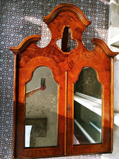 Credenza Buffet Trumeau Libreria Legno NOCE RADICA Damasco SETA Vintage Antica