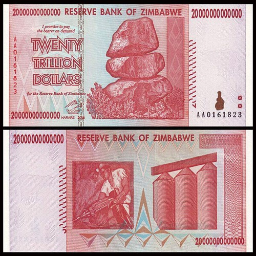 Banconota zimbabwe trilioni - zimbabwe, 20