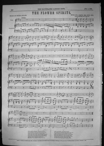Vecchio spartito 1849 flower - 1849,
