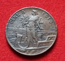 REGNO D'ITALIA REGNO VITTORIO EMANUELE III° SAVOIA CINQUE 5 CENTESIMI 1913 PRORA