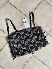 Top Zara nero con paillettes e