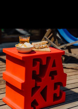 tavolino da esterno Sturm Milano arancione plastica riciclata 