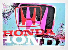"HONDA" SERIGRAFIA POLIMATERICA CON SMALTI DI PINO CAPPUGI CM 50X70 P.A.