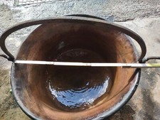 Pentolone in rame vintage, usato, diametro interno 66cm con manico in ferro.