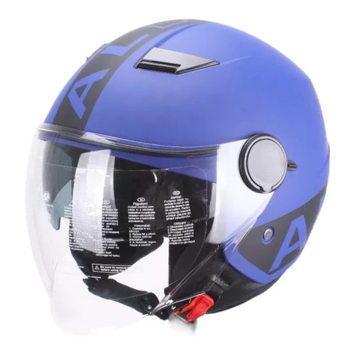 Casco blu opaco con doppia - blu,
