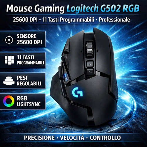 Logitech g502 mouse gaming - gaming, rgb