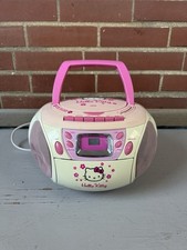 Hello Kitty Lettore CD Cassette Portatile Radio AM/FM Boombox Intertek