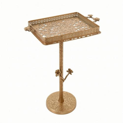 Tavolino con vassoio traforato - tavolino,
