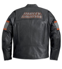 Giacca in vera pelle Harley Davidson Screaming Eagle da uomo per moto