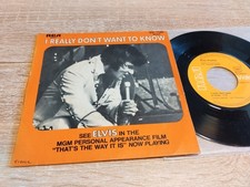 Elvis Presley 45 T 7"  i Really Don't Want To Know , France 1971