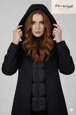 CAPPOTTO MIDI-giaccone-con GILET TRAPUNTATO donna "ARTIGLI" -Coll.Aut./Inv.