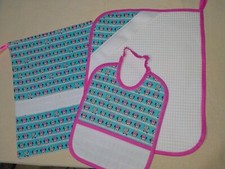 SET ASILO 3 PEZZI con aida X ricamo punto croce MINNIE Topolina 