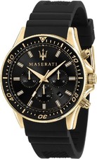 Orologio Cronografo Uomo Maserati Sfida R8871640001 Quadrante Nero, Acciaio Tono Oro