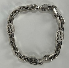 Bracciale Gucci ad incastro con logo G catena 7,25” argento sterling 925