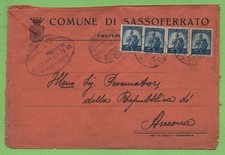 BUSTA STORIA POSTALE LOCALE COMUNE DI SASSOFERRATO N°121 PROV. ANCONA MARCHE
