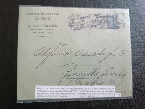 Regno perfin 1924 g - perfin, d.m.c.