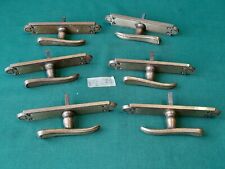 LOTTO 6 VECCHIE MANIGLIE PORTA FINESTRA OTTONE PIENO VINTAGE ANNI '80. BD77