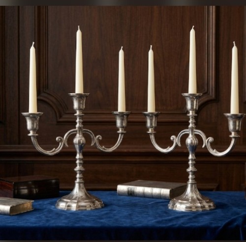 Coppia candelabri argento - coppia,