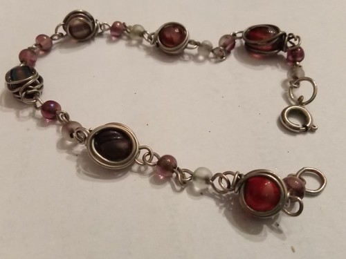 Bracciale perle plastica finte - perle,