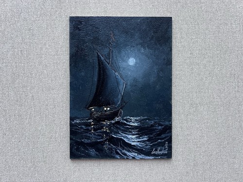 Dipinto olio barca vela - dipinto,