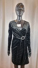 Abito donna taglia 36/38 nero elegante nuovo body flirt zirconi 