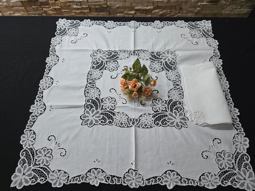 Lace cantù tea placemat - tea, white