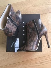 TRONCHETTO SISLEY 904 TAN PHYTON DONNA 8GLMW3281 US 7 EU 38 UK 4.5 STIVALI WOMEN