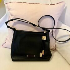 Borsa tracolla Michael Kors Lexington grande in pelle martellata nera mai usata