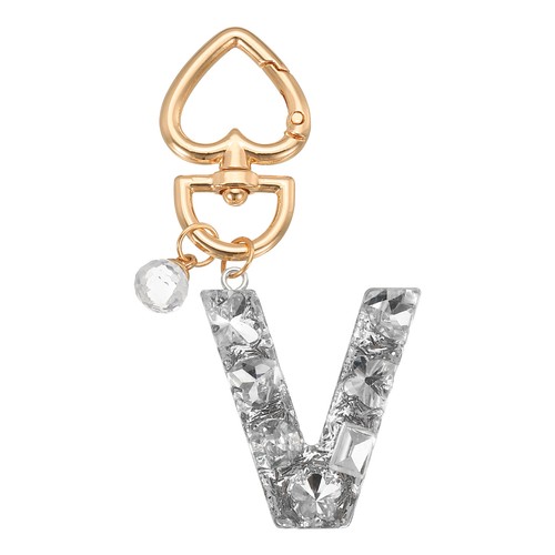 Keychain with letter - letter, v