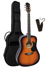 Chitarra Western + Custodia + Cinghia, Misura 4/4 Chitarra Acustica con Corde in Acciaio, Colori